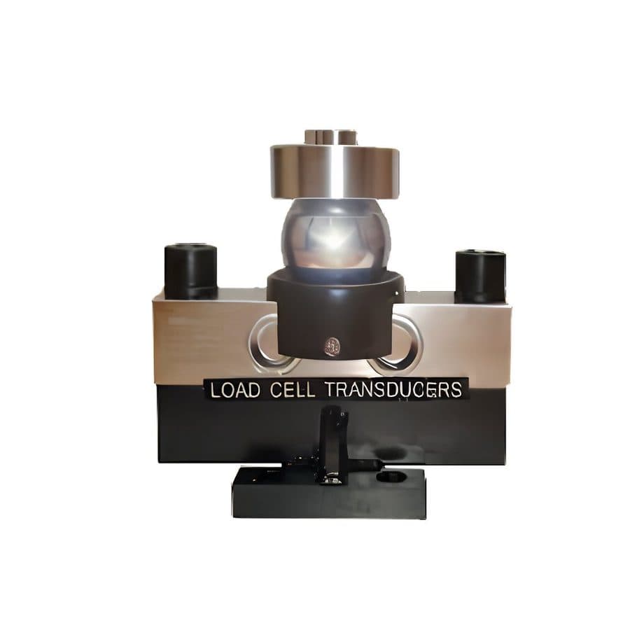 Loadcell cầu bi lắp ráp hoàn chỉnh với cầu bi đặt trên đế chén, chốt định vị và đai bảo vệ
