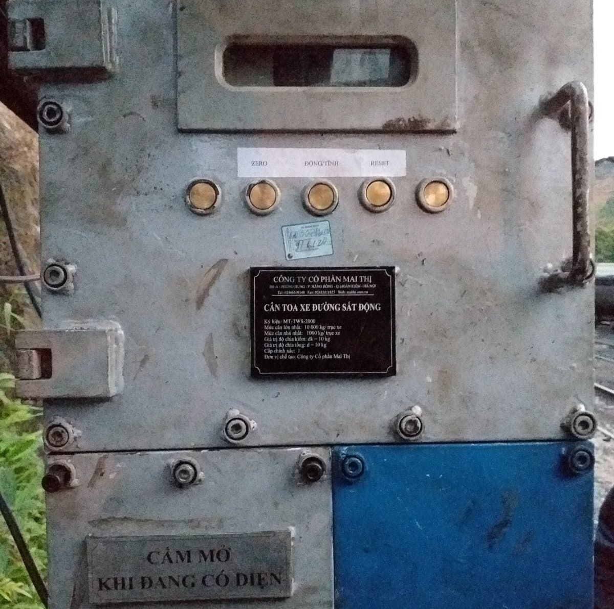Vỏ phòng nổ Exd[ia]I — bộ điều khiển cân xe goòng động Mai Thị MT-TWS-2000
