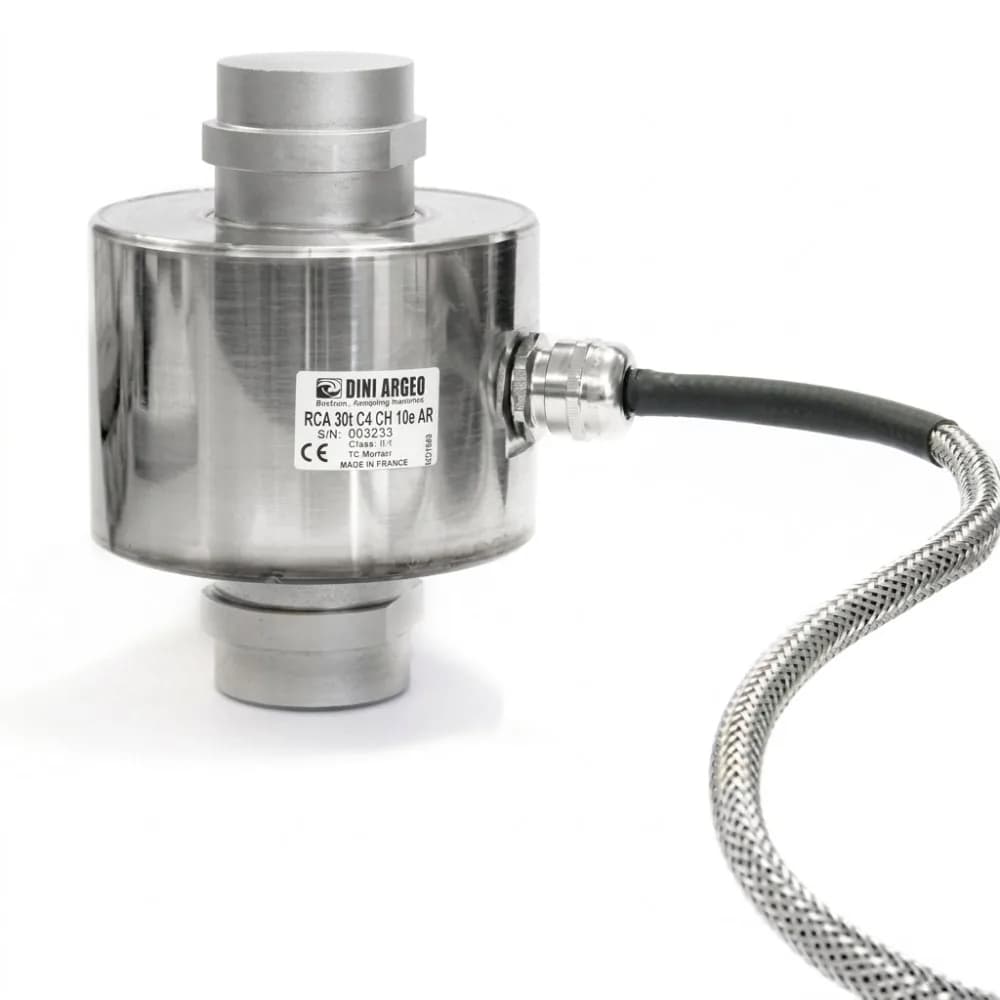 Loadcell trụ Dini Argeo RCA 30t C4 Made in France với cáp dệt thép bảo vệ