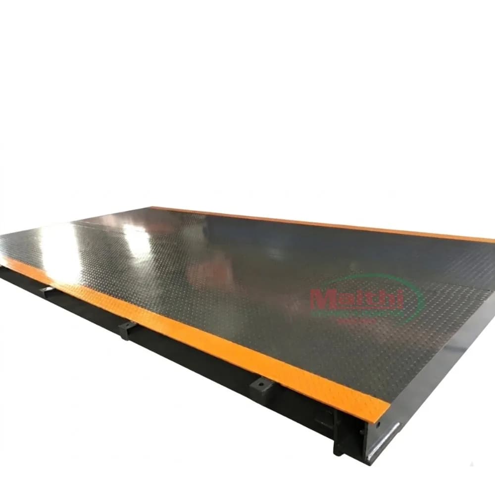 Cân ô tô MT-WT80T - Bàn thép kết cấu cao 0,5m với viền cam